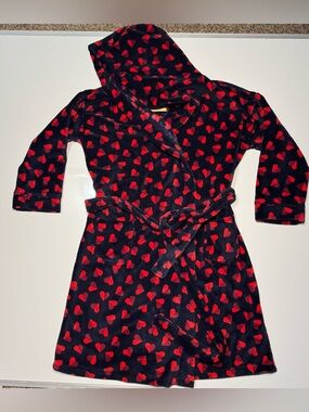 NWOT Vera Bradley Plush Navy and Red Sweet Hearts Fleece Robe size L/XL